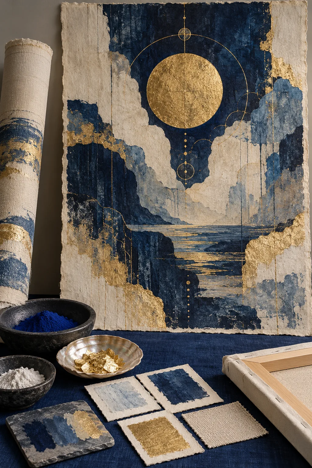 Strip artworks, clusters and artwork trays on a beauty sampling table